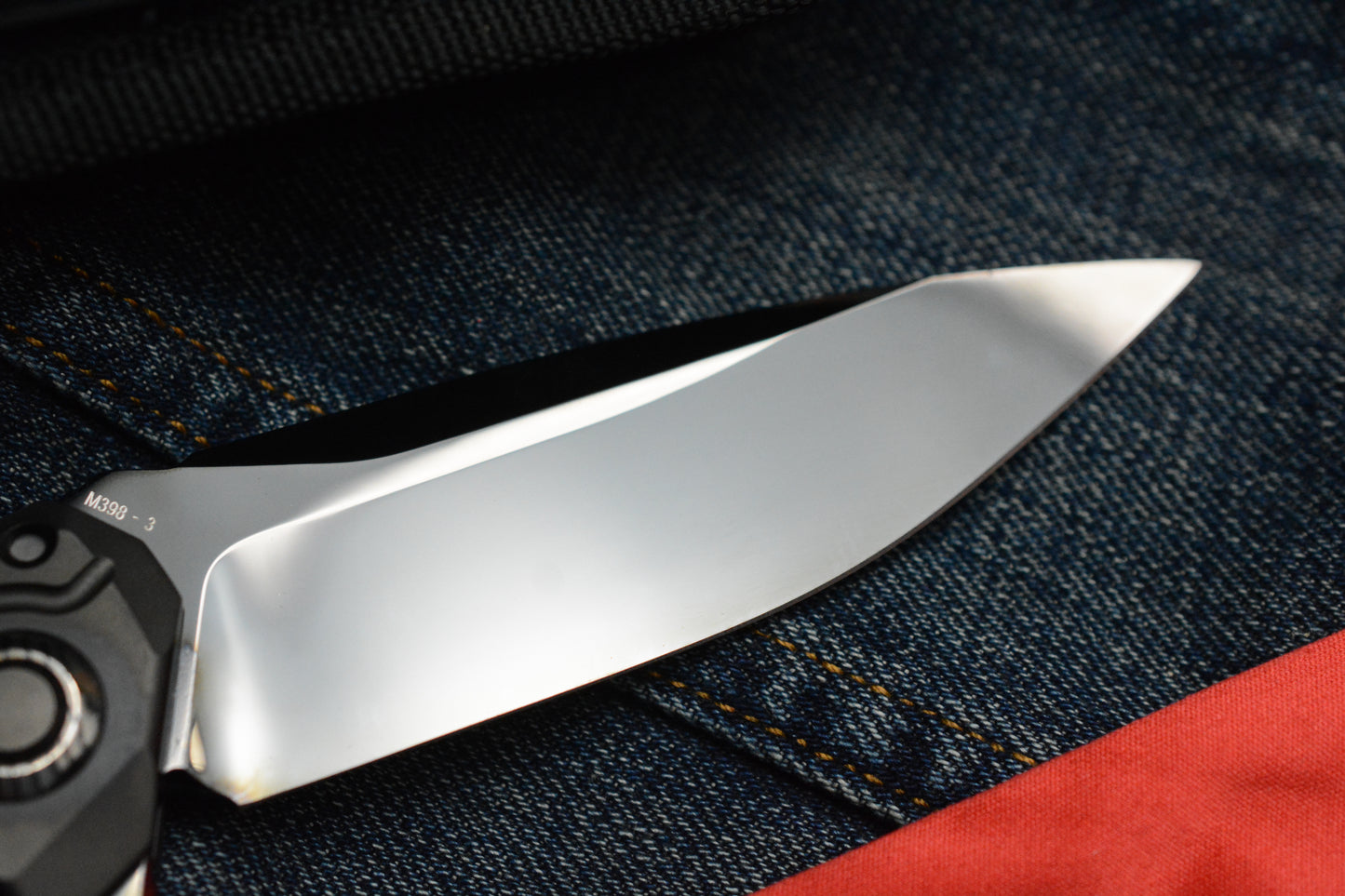 NEW Custom Knife Factory T25 DLC Milled Ti / Polished DLC M398 w/Zirc Droid Bead SN#003