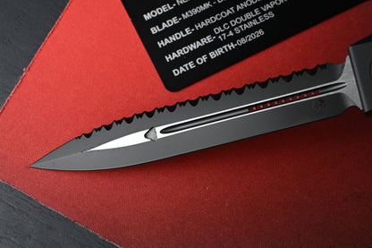 RARE Microtech Nemesis IV Black DLC Double Vapor Blast - D/E Full Serrated 08/2026