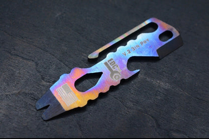 NEW EDC Tool Co Flamed Titanium 3” Pry Bar Multi Tool USA MADE