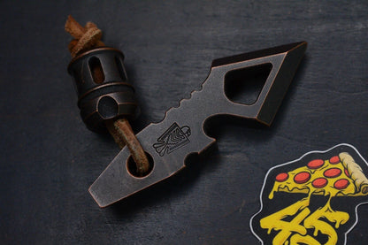 RARE 4t5 Design Apache Arrow Darkened Brass Pry Bottle Opener w/4t5 Lantern Bead