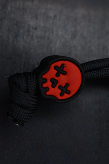 NEW Wkrmn Bonehead Resin Cast Red/ Black Bottle Opener w/ Wkrmn Skull Bead