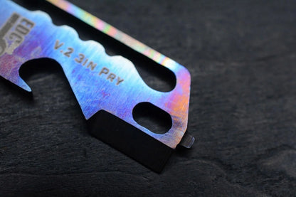 NEW EDC Tool Co Flamed Titanium 3” Pry Bar Multi Tool USA MADE
