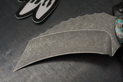 NEW Half Face Karambito Carbon w/ Teal Resin Texture Grip Terminal List  1/1