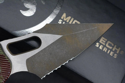 RARE Microtech Stitch-Ram-Lok Outbreak Sig Series Part-Serr w/Fallout Poker Pack