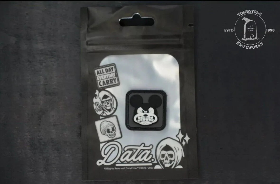 NEW Data Crew Mickey Mouse RE Patch 1” B/W Steamboat Willie