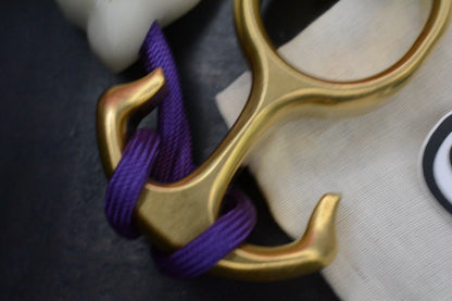 RARE Delicious Fist Brass Drop Anchor Brass Bottle Opener w/ White Molar Bead
