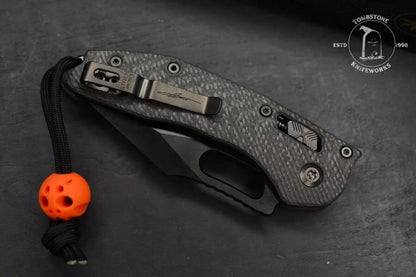 NEW Microtech Stitch-Manual Folder Shadow CF w/ Playge Patch & Bead