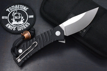 NEW Custom Knife Factory Echo Um Milled G-10 Clip Point w/Skull Bead & TKW Patch