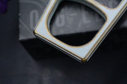 NEW OEGEDC Keystone Lite Brass Distressed White Bottle Opener w/ OEG Ridge Bead