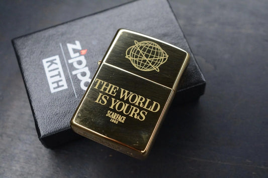 NEW KITH X ZIPPO SCARFACE 100% Zinc Alloy Engraved “The World Is Yours” Lighter