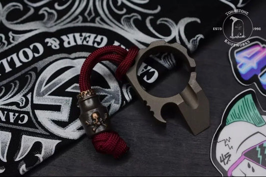 4T5 DESIGN “Bloodline” Titanium Blue Ano w/ Rare Poison Bead & Handkerchief