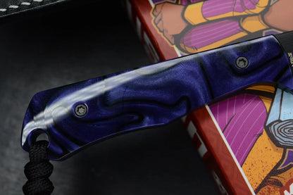 NEW Jack Wolf Knives Collusion - Kirinite Purple CF / Satin DLC S90V w/ Sheath