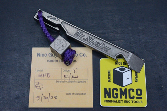 Vintage Nice Guy Machine Co Mr Nice Bar Ti Pry w/ Homage Frankart Bead NGMCo