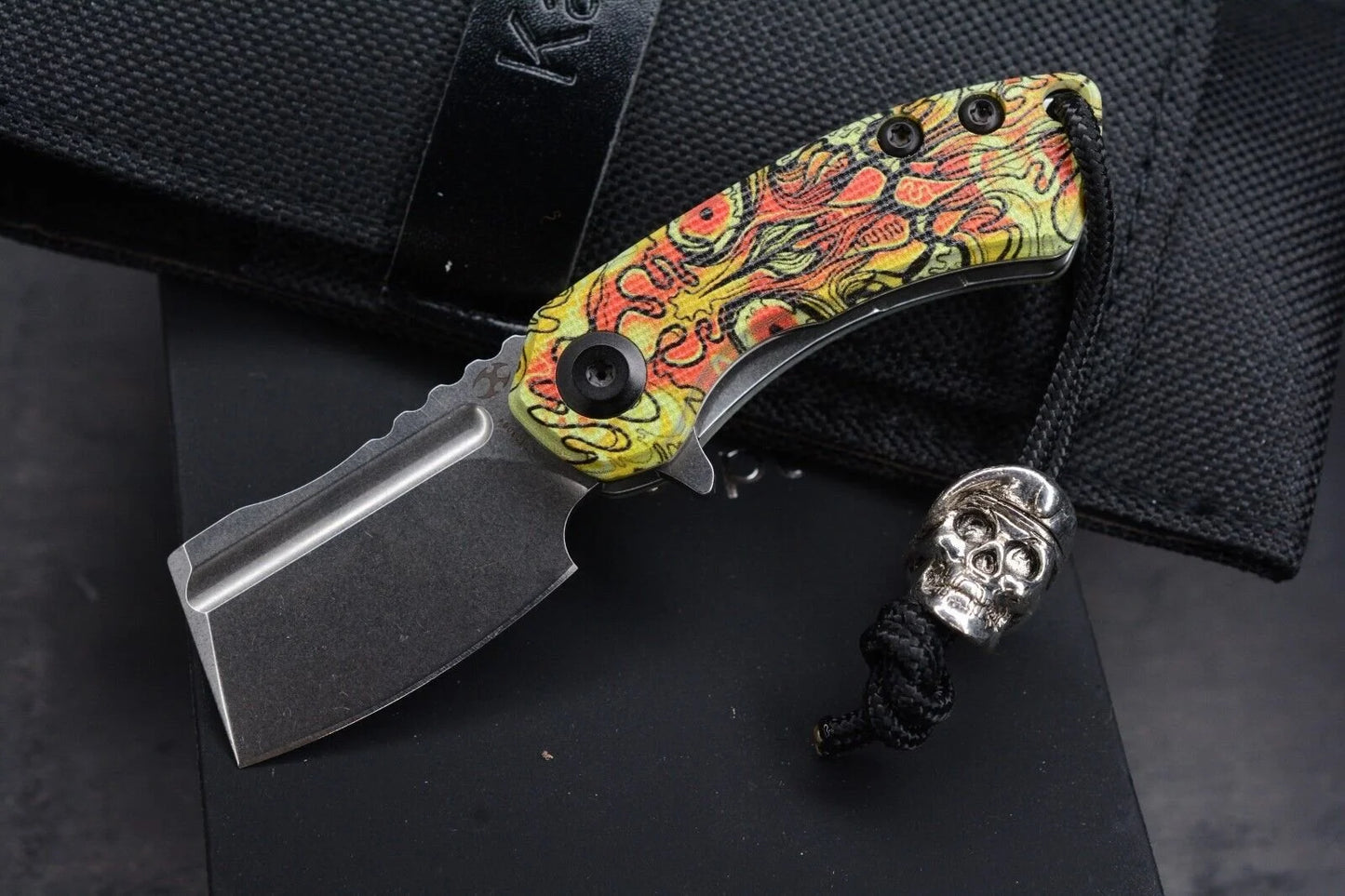 Koch x Kansept Knives Undead SW Mini Korvid w/ Green Beret Skull Bead