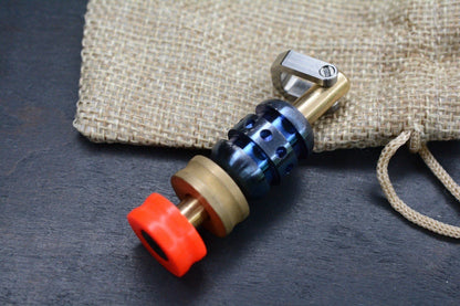 NEW Salt & Peppa Brass & Ti Bead Keyper Bead Holder w/Custom Droid  & Brass Bead