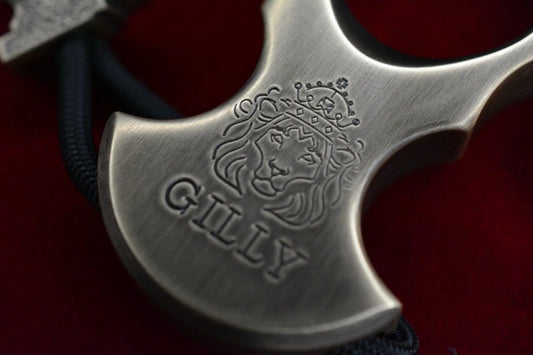 New GILLY Customs 2-Point 1/2” Dark Patina Brass w/ Anvil Bead Re JRW Microtech