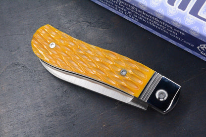 NEW Jack Wolf K9 Jack Steel Series Yellow Jigged Bone Satin Blade