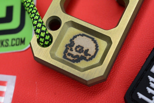 RARE+ MAT B0T EDC x RICK B0T B-Bot Brass B/O w/ Patch Z&C Micarta Bead Re Playge