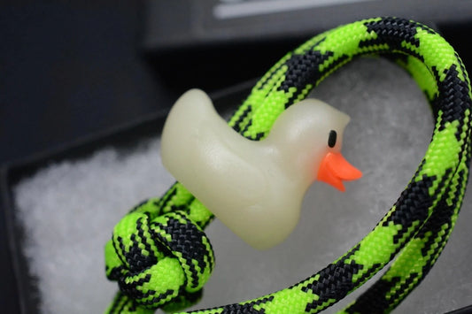 RARE Urban EDC Lucky Duck - Glow In The Dark Lanyard Bead USA MADE Polymer Resin