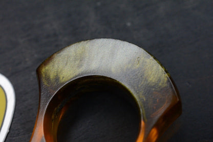 NEW Wkrmn Bonehead Resin Cast Orange/ Black Bottle Opener w/ Wkrmn Skull Bead