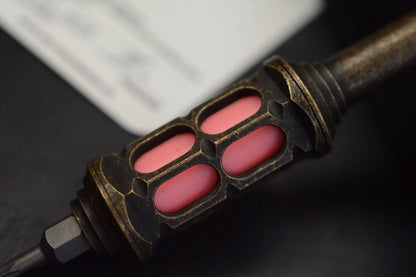 NEW Griffin Combat Pheonix Bit Driver Aged Brass w/ Glow Pink GITD Insert