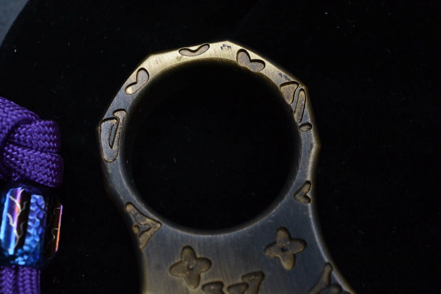RARE Louis Vouitton Accomplice Brass Engraved w/ Custom Timascus Bead Re JRW