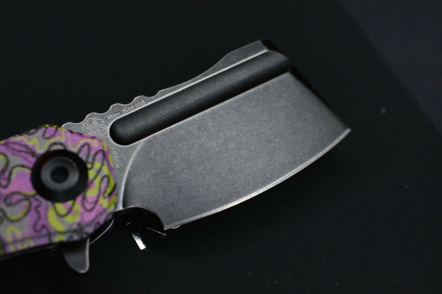 NEW Kanscept x Koch Mini Korvid Undead G-10 Black Blade Purple Handle