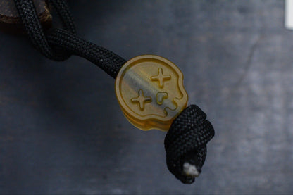 NEW Koch Culprit X Aged Micarta Bottle Opener w/Wkrmn Ultem Skull Bead Re Playge