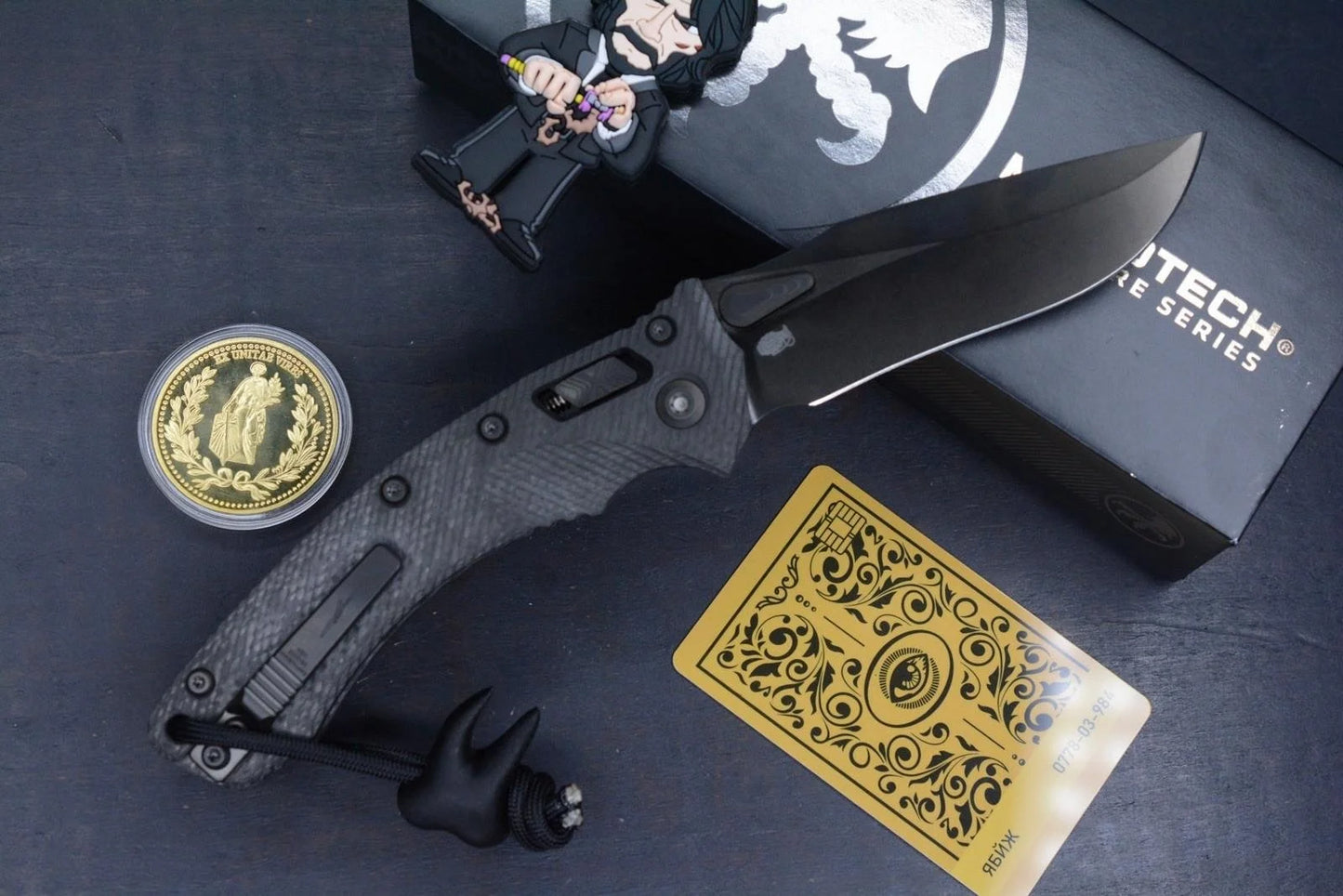 NEW Microtech Amphibian Ram Lok CF DLC Grenade w/ DF Molar Bead & Wick Pack