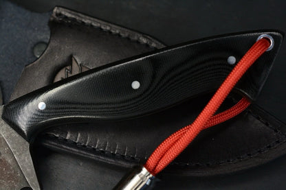 Custom Crimson Tactical Reaper Fixed Blade Dark Stonewash G-10 w/ Bullet Bead