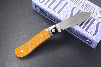 NEW Jack Wolf K9 Jack Steel Series Yellow Jigged Bone Satin Blade