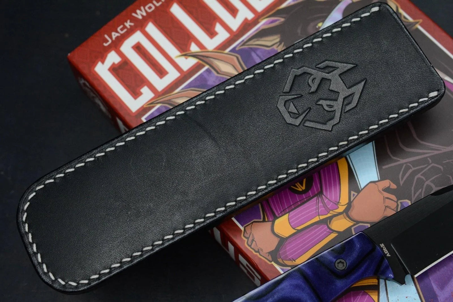 NEW Jack Wolf Knives Collusion - Kirinite Purple CF / Satin DLC S90V w/ Sheath