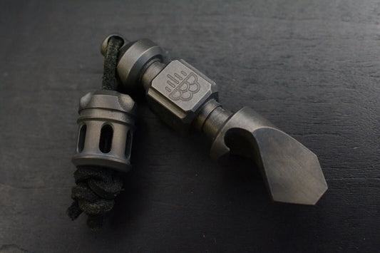 RARE 4T5 Design Templar Hand Stamped Blackened Aged Brass w/ 4T5 Bead