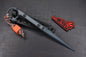 RARE Half Face Cardiac Spike Blue G-10 w/ TKW Frankart Bead & Patch Re Microtech