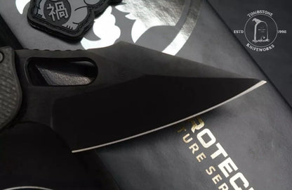 NEW Microtech Stitch-Manual Folder Shadow CF w/ Playge Patch & Bead