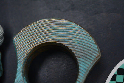 NEW Wkrmn Design Bonehead “Dead Eye” Turquoise Patina Brass w/ Matching Bead