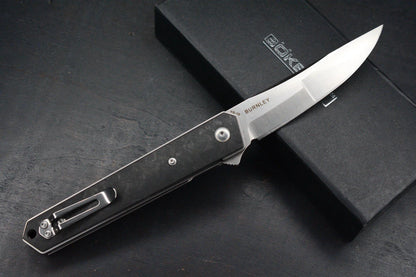 NEW Boker x Burnley Kwaiken Air Titan Hairline Finish Carbon Fiber Scale SN 252