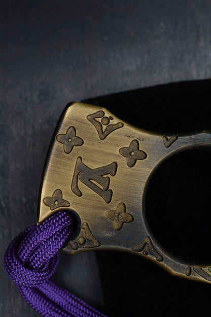 RARE Louis Vouitton Accomplice Brass Engraved w/ Custom Timascus Bead Re JRW