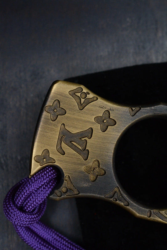 RARE Louis Vouitton Accomplice Brass Engraved w/ Custom Timascus Bead Re JRW