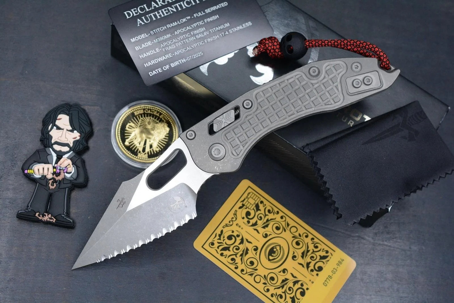 NEW Microtech Manual Stitch Marfione Select - Full Ti/ Frag FULL SERR w/ Playge
