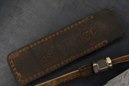 NEW Triple Aught x Efros Engraved Topo Pry Bar w/ CKF Bead & Leather Sheath