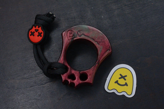 NEW Wkrmn Bonehead Resin Cast Red/ Black Bottle Opener w/ Wkrmn Skull Bead