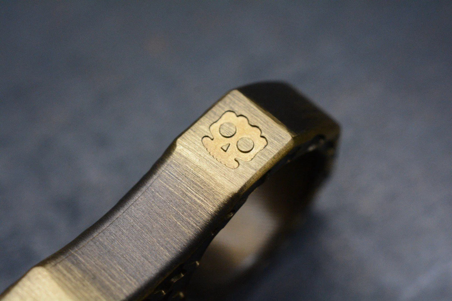 RARE American Flag Accomplice Brass Engraved w/ Copperhead Metal Works Bead