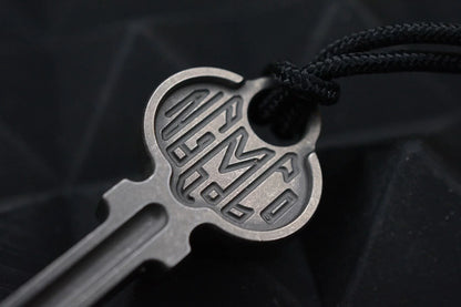 “Rare” Nice Guy Machine Company Fn+f Key Ti Pry Bar w/ SW Ti Tombstone Bead- WOW