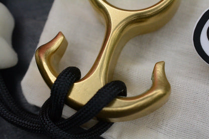 RARE Delicious Fist Brass Drop Anchor Brass Bottle Opener w/ White Molar Bead