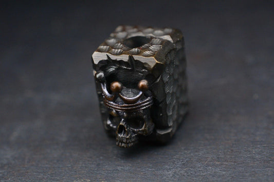 NEW Callum King Hammer Finished Block Crowned Skull Bead Re JRW NGMCo
