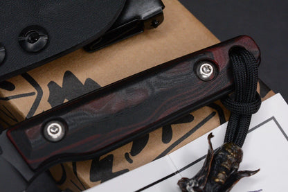 NEW OEGEDC District Fixie Red Burl G-10 Handle - Magnacut Blade w/ Spawn Bead