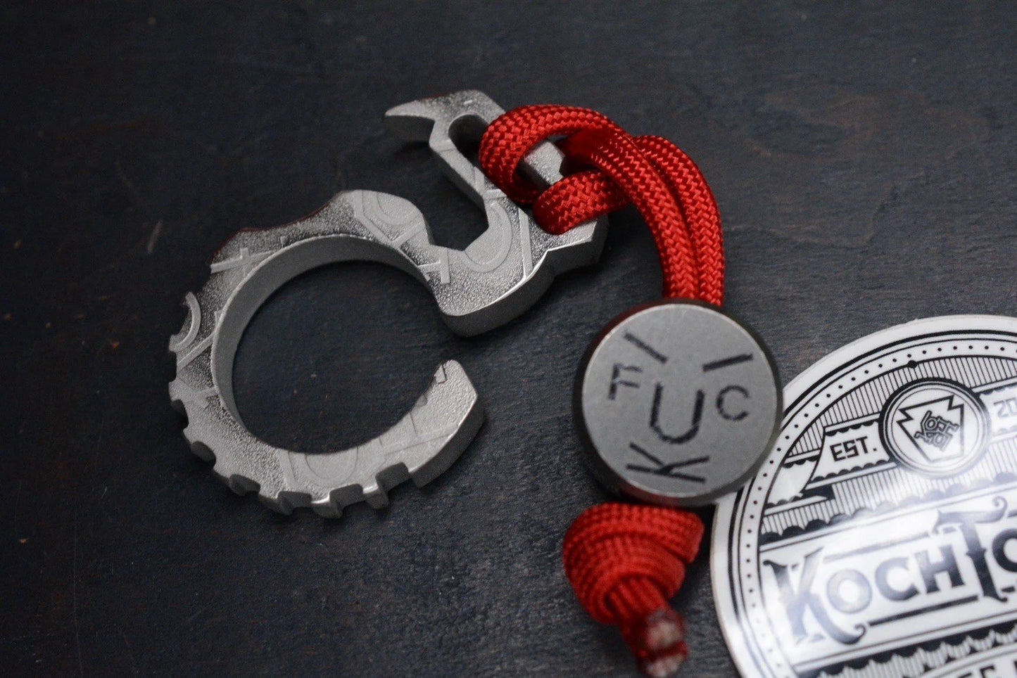 NEW Koch Culprit OG Bottle Opener 1/4” Titanium w/ Ti F**k Face Bead