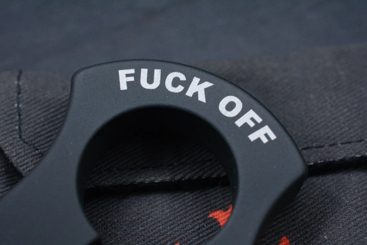 RARE John Grey x Borka Keyper Blacked Out "F**k Off" w/FU From the Grave Ti Bead