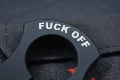 RARE John Grey x Borka Keyper Blacked Out "F**k Off" w/FU From the Grave Ti Bead